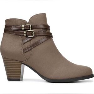 LifeStride Jezebel Faux Suede Memory Foam Block Heel Boot